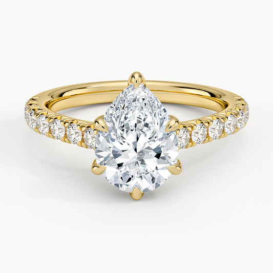 Sienna Half Coverage Diamond Ring - Pear Center Stone