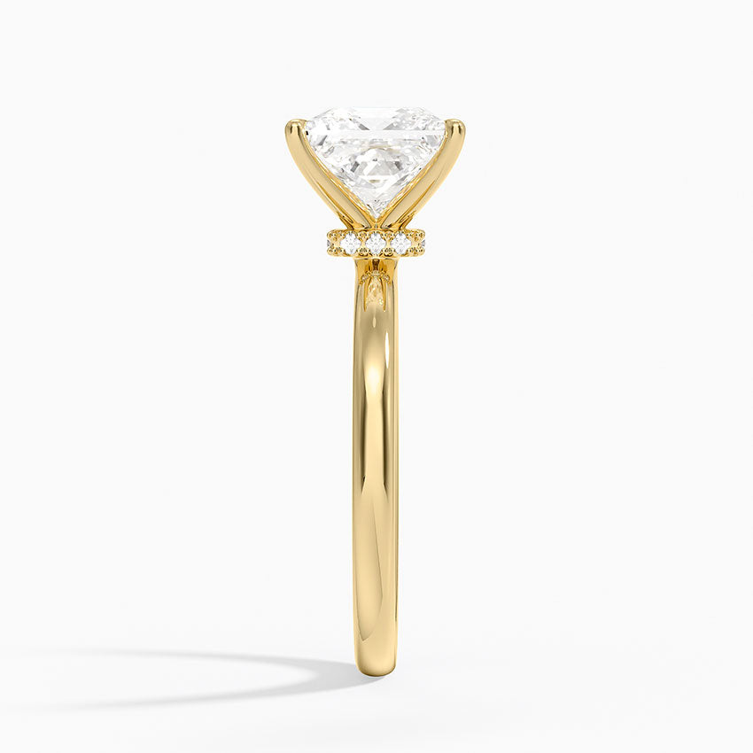 Secret Halo 2mm Diamond Ring - Princess Cut Center Stone