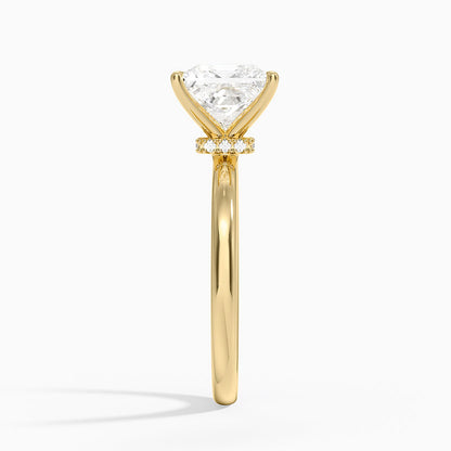 Secret Halo 2mm Diamond Ring - Princess Cut Center Stone