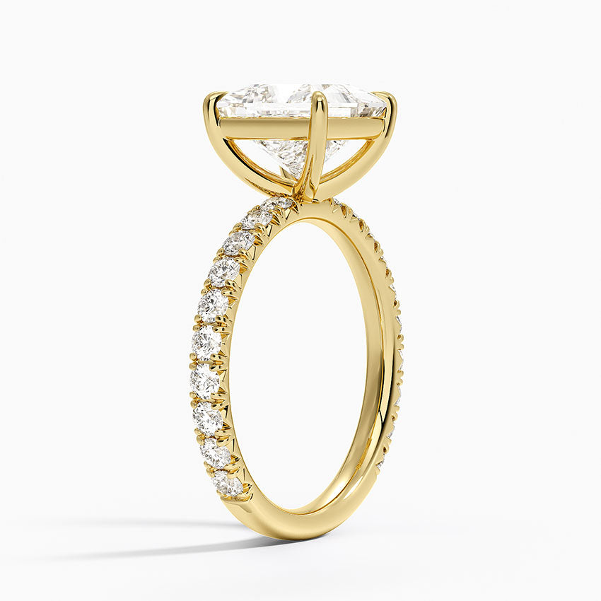 Luxe French Pavé Perfect Fit Diamond Ring (1/2 ct. tw.) - Princess Cut Center Stone