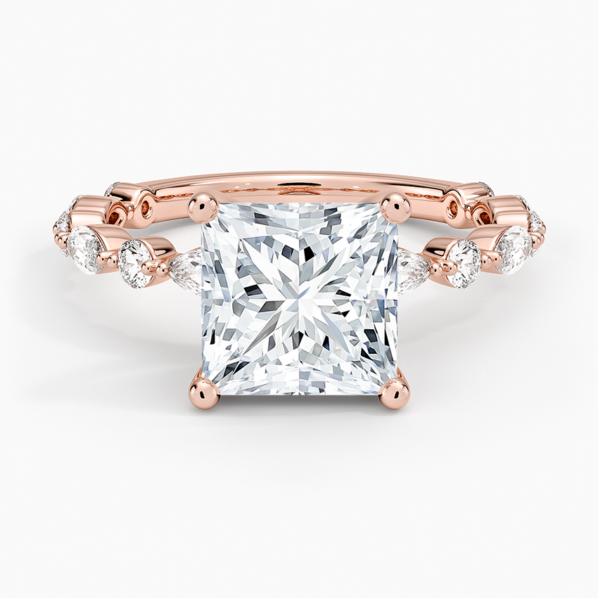 Versailles Three-Quarter Coverage Diamond Ring (1/2 ct. tw.) - Princess Cut Center Stone