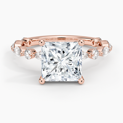 Versailles Three-Quarter Coverage Diamond Ring (1/2 ct. tw.) - Princess Cut Center Stone