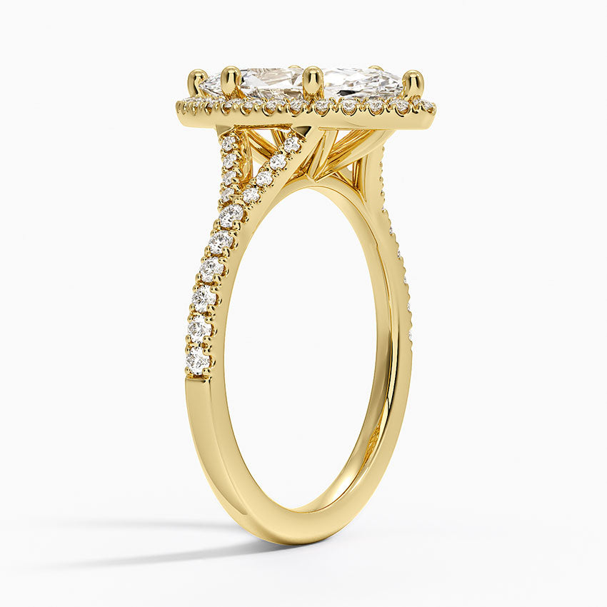 Joy Half Coverage Diamond Ring - Marquise Cut Center Stone