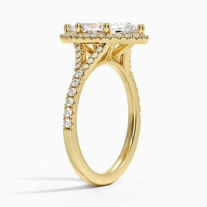 Joy Half Coverage Diamond Ring - Marquise Cut Center Stone