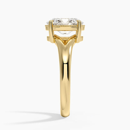 Cora Split Shank Solitaire Ring - Oval Cut Center Stone