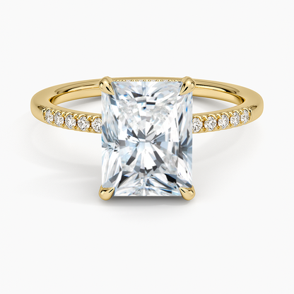 Viviana One-Quarter Coverage Diamond Ring - Radiant Cut Center Stone