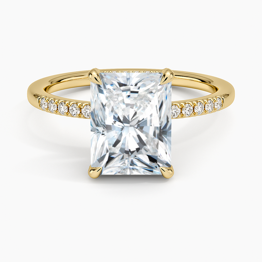 Viviana One-Quarter Coverage Diamond Ring - Radiant Cut Center Stone