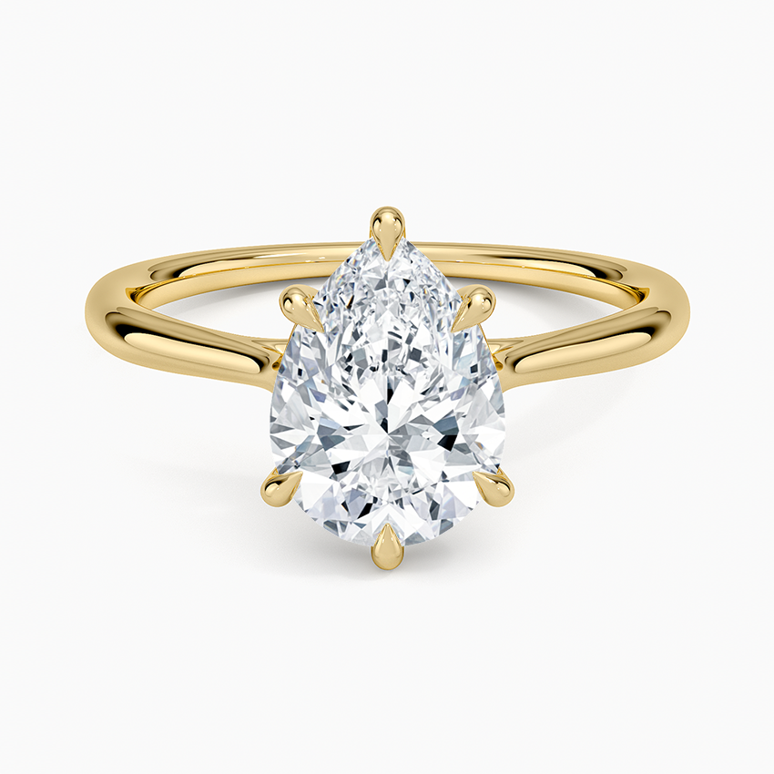 Freesia Cathedral Solitaire Ring - Pear Center Stone