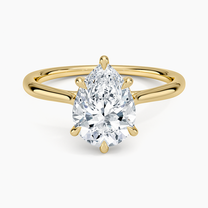 Freesia Cathedral Solitaire Ring - Pear Center Stone