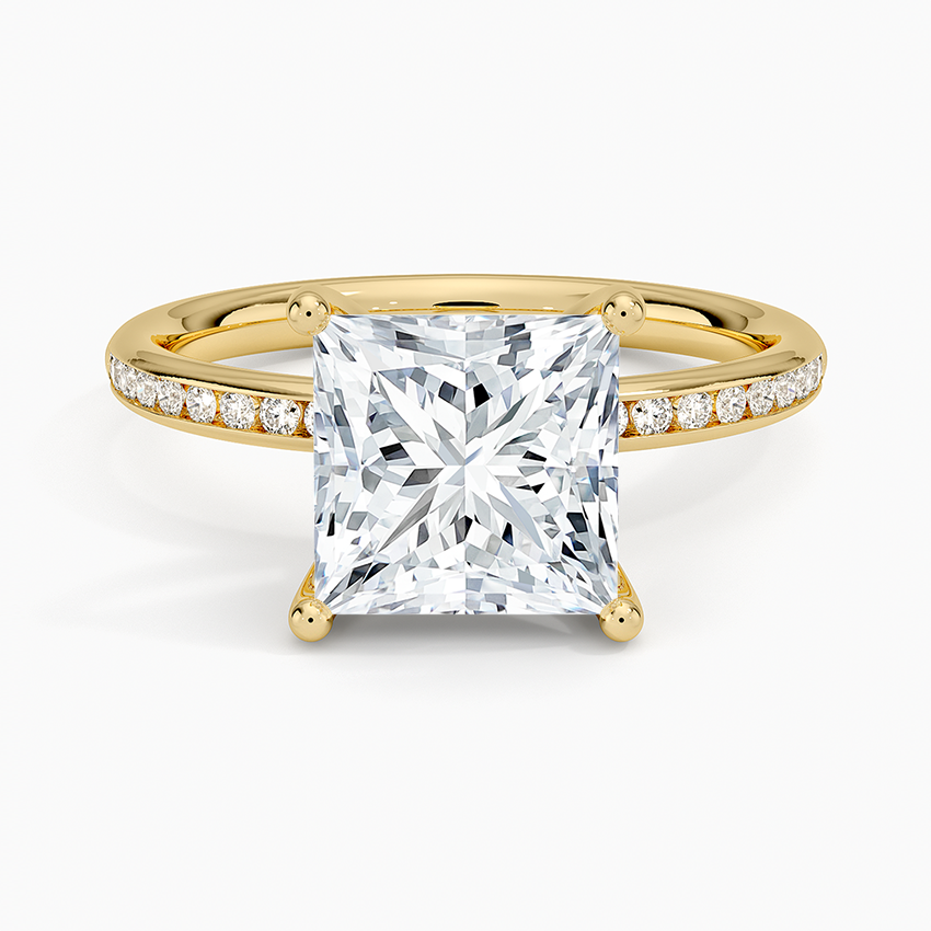 Tabitha Channel Set Diamond Ring - Princess Cut Center Stone