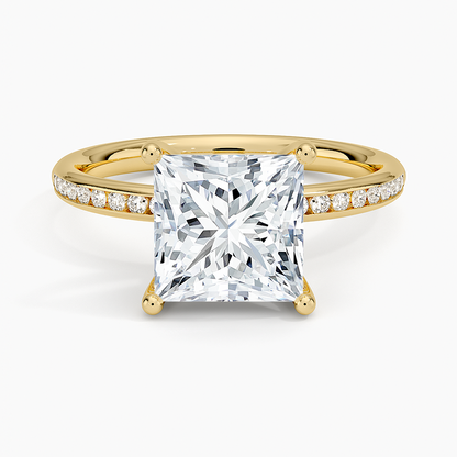 Tabitha Channel Set Diamond Ring - Princess Cut Center Stone