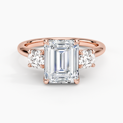 Elodie Perfect Fit Three Stone Diamond Ring (1/2 ct. tw.) - Emerald Cut Center Stone