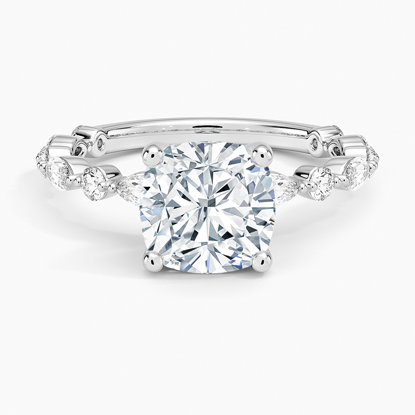 Versailles Three-Quarter Coverage Diamond Ring (1/2 ct. tw.) - Cushion Cut Center Stone