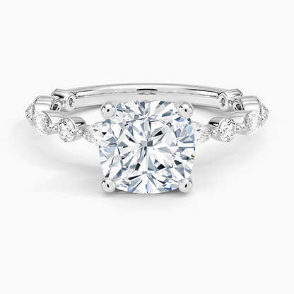 Versailles Three-Quarter Coverage Diamond Ring (1/2 ct. tw.) - Cushion Cut Center Stone