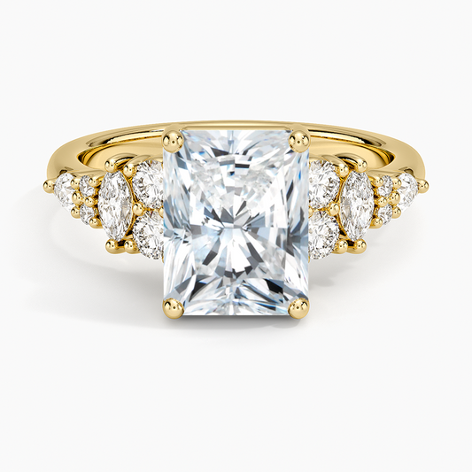 Jacqueline Diamond Ring - Radiant Cut Center Stone