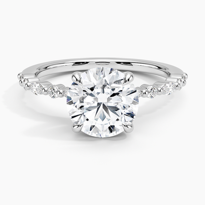 Delicate Versailles Diamond Ring - Round Center Stone