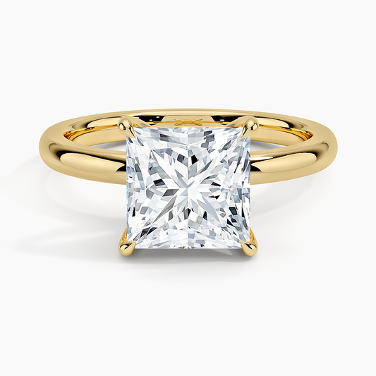 Fairmined 2mm Solitaire Ring - Princess Cut Center Stone