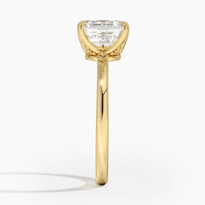 Laurel Engraved Ring - Asscher Cut Center Stone