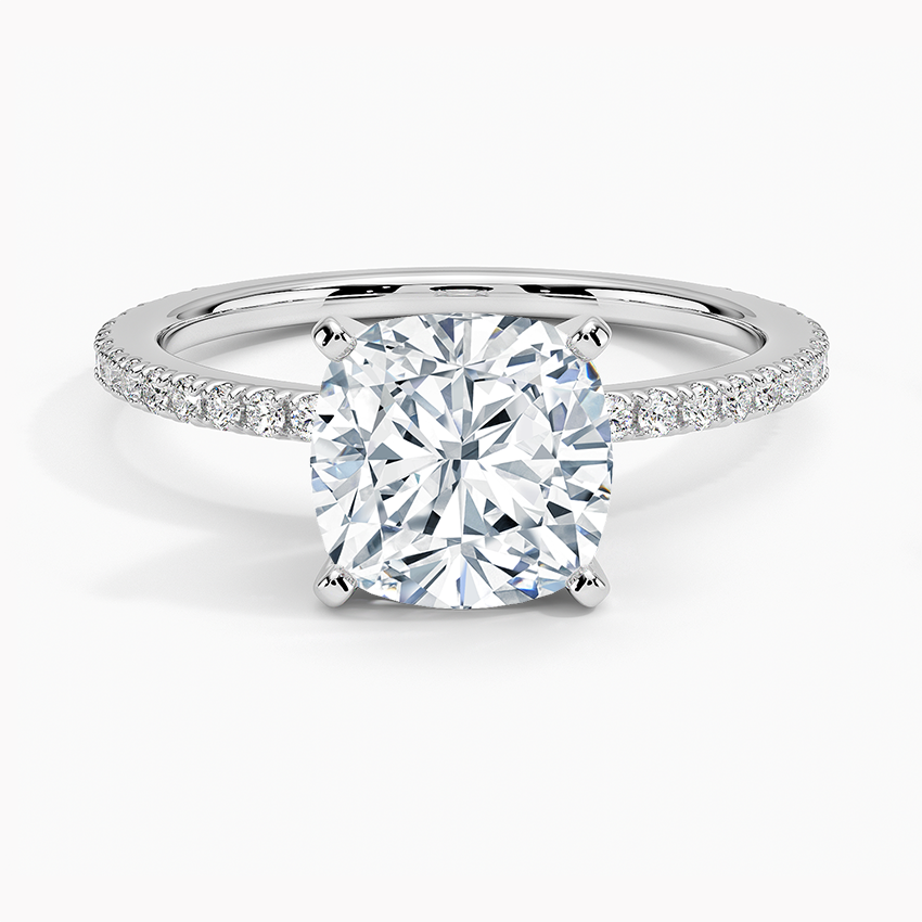 Ballad Three-Quarter Coverage Diamond Ring (1/4 ct. tw.) - Cushion Cut Center Stone