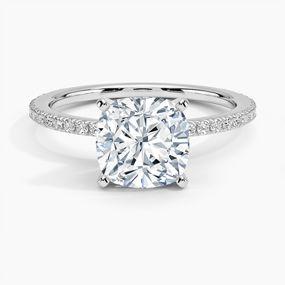Ballad Three-Quarter Coverage Diamond Ring (1/4 ct. tw.) - Cushion Cut Center Stone