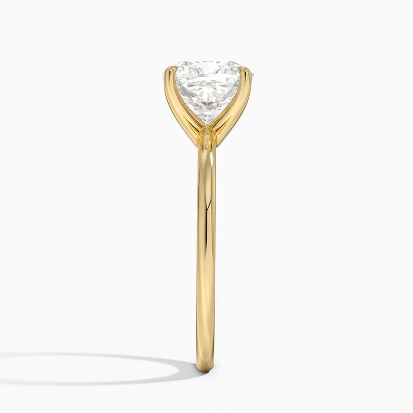 Fairmined 1.5mm Comfort Fit Ring - Cushion Cut Center Stone