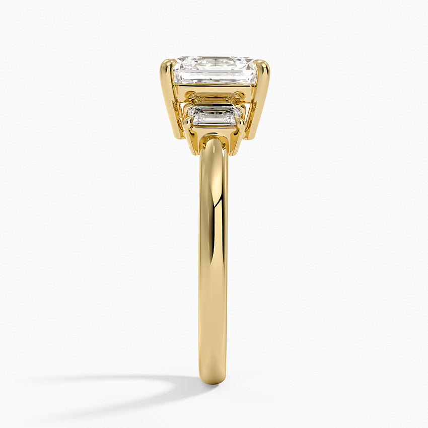 Petite Rhiannon Three Stone Diamond Ring (1/4 ct. tw.) - Asscher Cut Center Stone