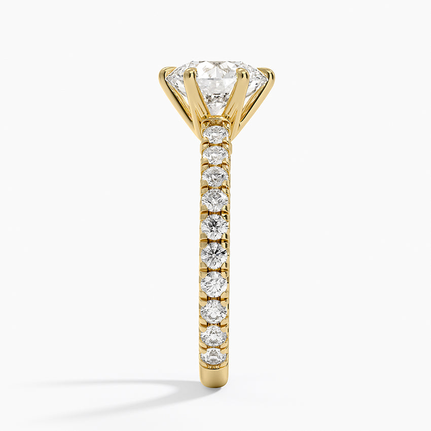 Sienna Three-Quarter Coverage Diamond Ring - Round Center Stone