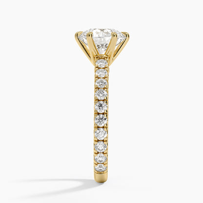 Sienna Three-Quarter Coverage Diamond Ring - Round Center Stone