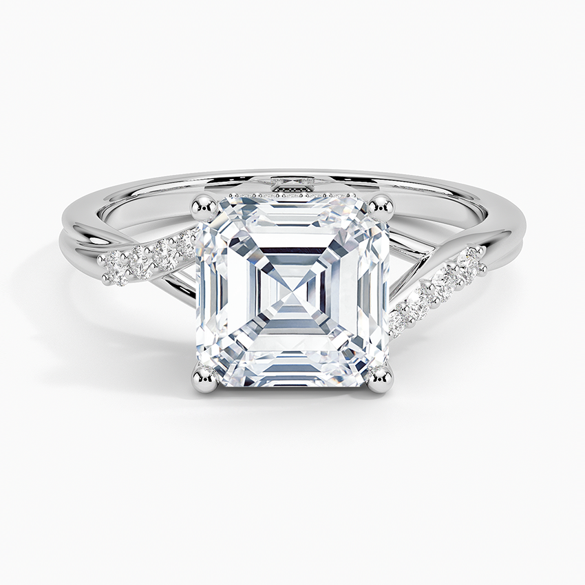 Chamise Hidden Halo Diamond Ring - Asscher Cut Center Stone
