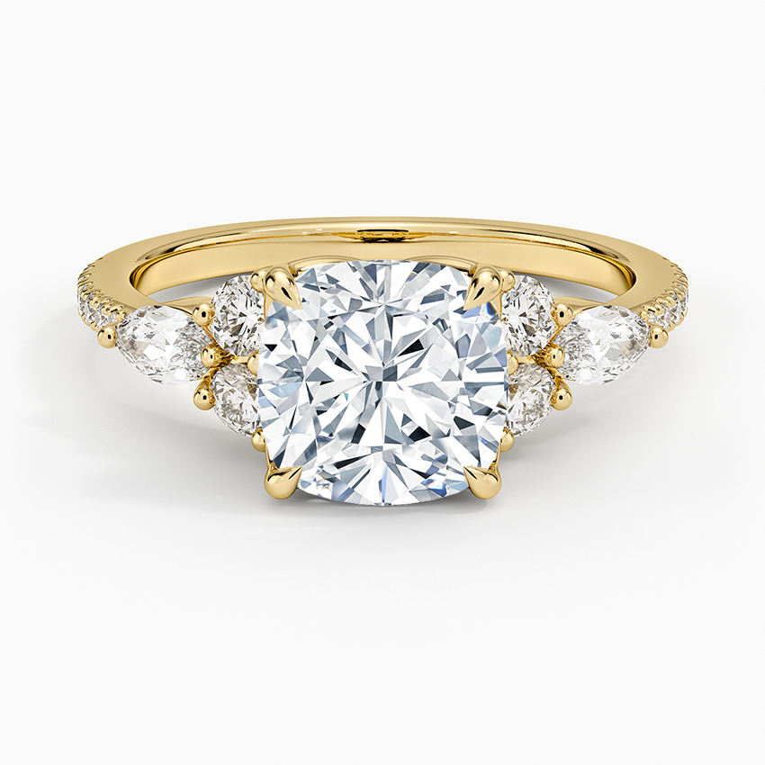 Luxe Nadia Pavé Diamond Ring (1/2 ct. tw.) - Cushion Cut Center Stone