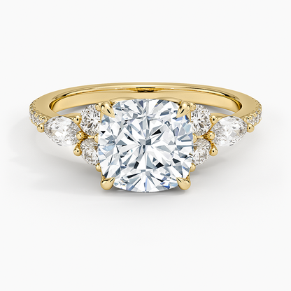 Luxe Nadia Pavé Diamond Ring (1/2 ct. tw.) - Cushion Cut Center Stone