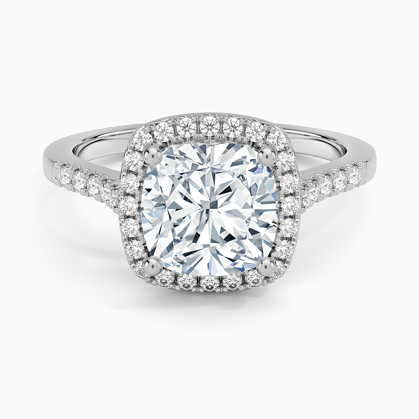 Odessa Halo Diamond Ring (1/5 ct. tw.) - Cushion Cut Center Stone