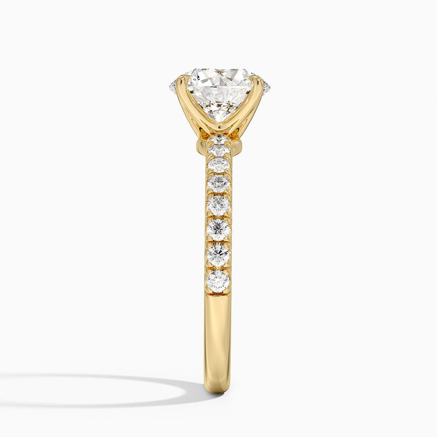 Amelie Half Coverage Diamond Ring - Round Center Stone