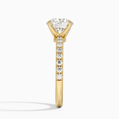 Amelie Half Coverage Diamond Ring - Round Center Stone