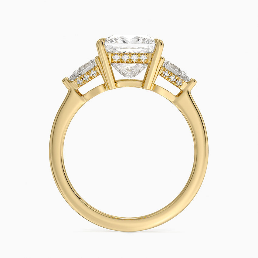Adorned Opera Three Stone Diamond Ring (1/2 ct. tw.) - Princess Cut Center Stone