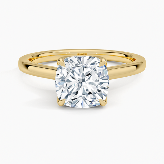 Elodie Cathedral Solitaire Ring - Cushion Cut Center Stone
