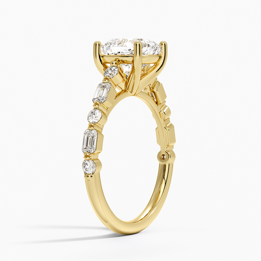 Kensington Half Coverage Diamond Ring (1/2 ct. tw.) - Cushion Cut Center Stone