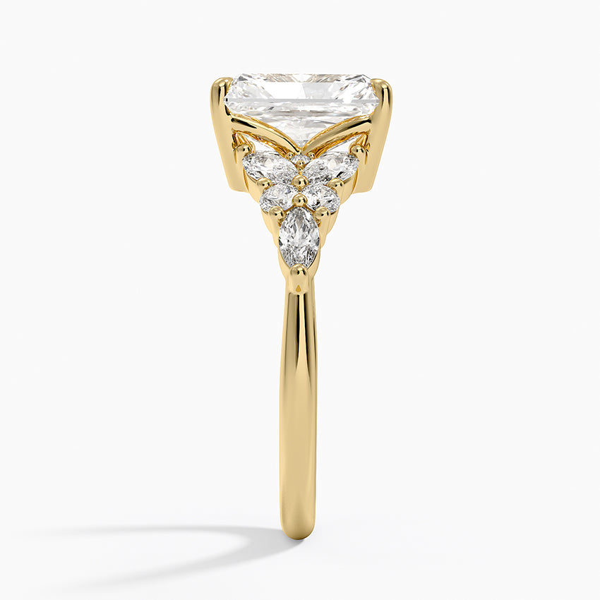 Nadia Taper Diamond Ring - Radiant Cut Center Stone
