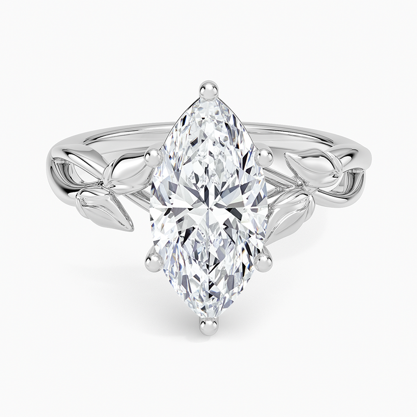 Budding Willow Solitaire Ring - Marquise Center Stone