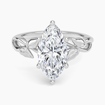 Budding Willow Solitaire Ring - Marquise Center Stone
