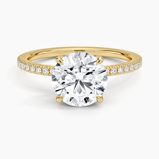 Viviana Three-Quarter Coverage Diamond Ring - Round Center Stone