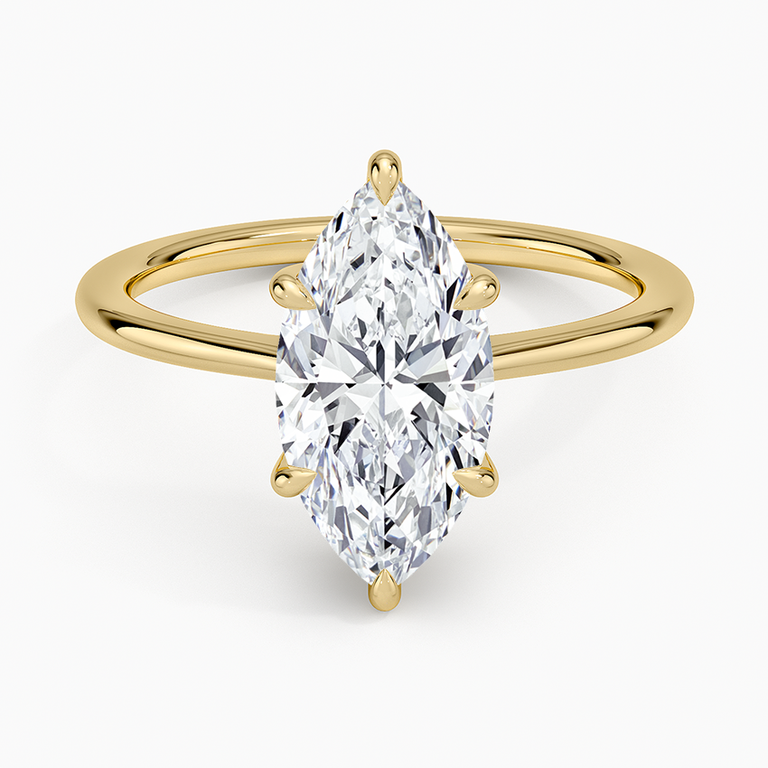 Elle Hidden Halo Diamond Ring - Marquise Cut Center Stone