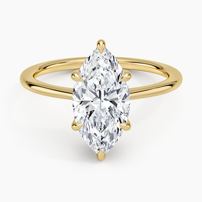 Elle Hidden Halo Diamond Ring - Marquise Cut Center Stone