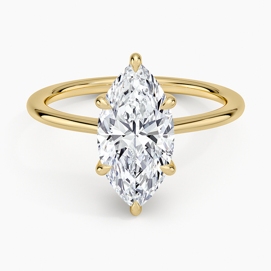 Elle Hidden Halo Diamond Ring - Marquise Cut Center Stone