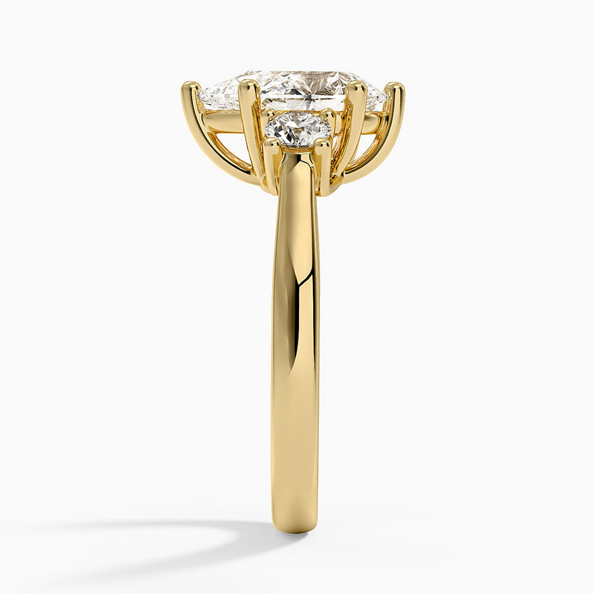 Petite Three Stone Trellis Diamond Ring (1/3 ct. tw.) - Pear Cut Center Stone