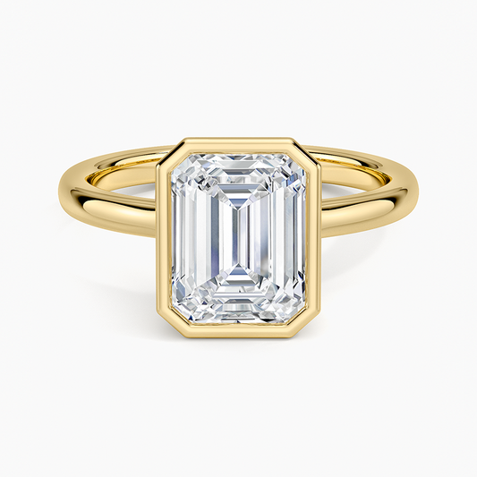 Sylvie Perfect Fit Bezel Solitaire Ring - Emerald Cut Center Stone