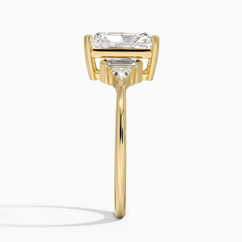 Edie Art Deco Diamond Ring (1/4 ct. tw.) - Radiant Cut Center Stone