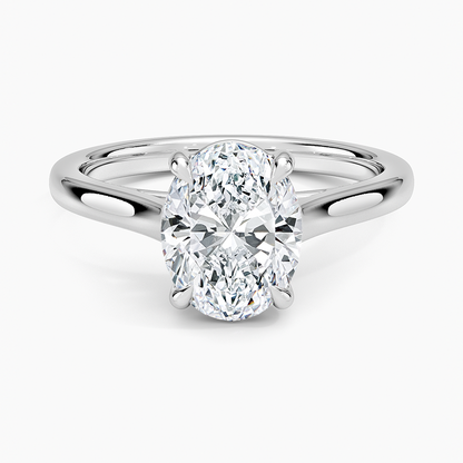 2mm Provence Solitaire Ring - Oval Center Stone