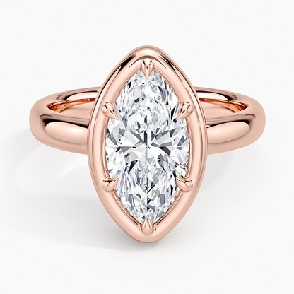 Andrea Bezel Prong Ring - Marquise Center Stone
