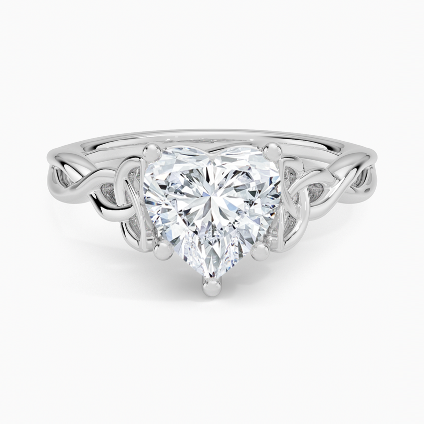 Celtic Love Knot Ring - Heart Center Stone
